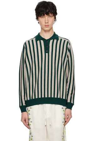 BODE Green & Off-White Hogan Stripe Polo