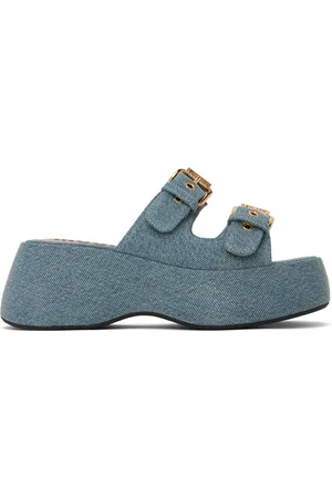 Moschino Blue Buckles Sandals
