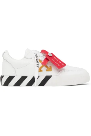OFF-WHITE Kids White Vulcanized Leather Sneakers