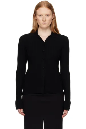 Filippa K Black Spread Collar Cardigan