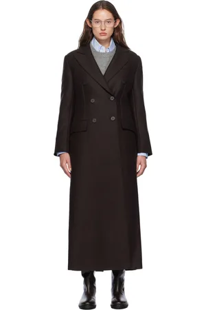 Harris Wharf London Brown Long Double Breasted Coat
