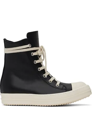 Rick Owens Black Hollywood Calf Leather Sneakers