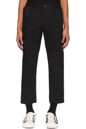 Solid Gray Pleated Cargo Pants