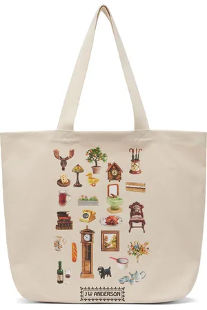 J.W.Anderson Beige Canvas Diorama Furniture Print Tote