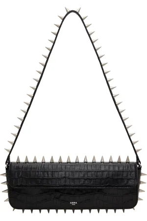 Abra Black Spike Baguette Bag
