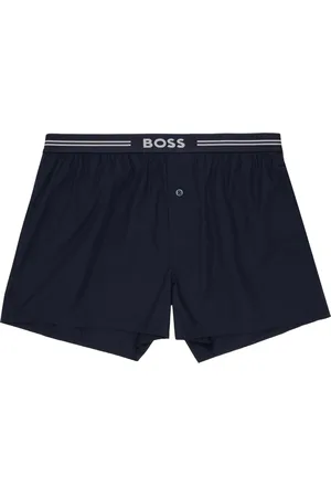 HUGO BOSS Three-Pack Navy & Blue Woven Boxers