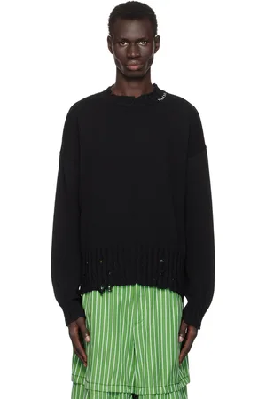 Marni Black Twisted Crewneck Sweater