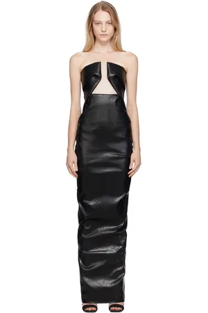 Rick Owens Black Prong Denim Maxi Dress