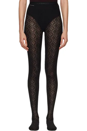 Marine Serre Black Moon Diamant Mesh Jacquard Tights
