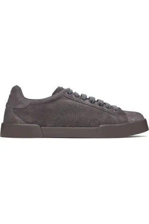 Dolce & Gabbana Gray Calfskin Strobel Portofino Light Sneakers