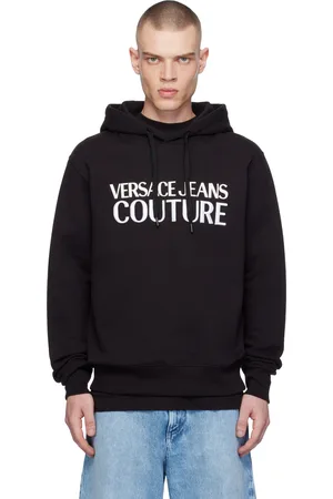 VERSACE Black Screen-Printed Hoodie