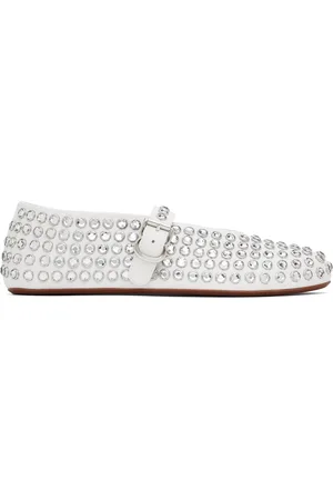 Alaïa White Strass Ballerina Flats