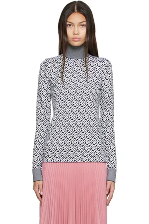 Burberry Navy & White Nicky Turtleneck