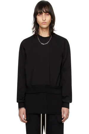 Rick Owens Black Cropped Sweatshirt