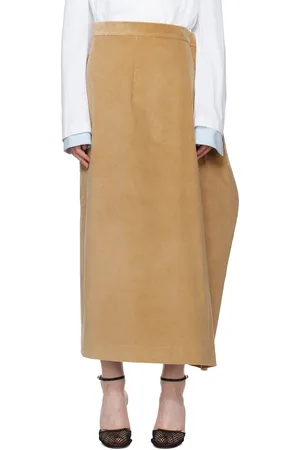 Marie Adam-Leenaerdt Beige Oversized Straight Midi Skirt