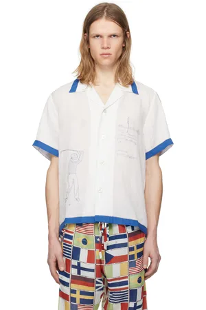 BODE White Club Champion Short Sleeve Shirt