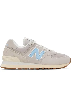 New Balance Gray & Blue 574 Sneakers