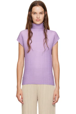 Issey Miyake Purple Wooly Pleats-48 Top