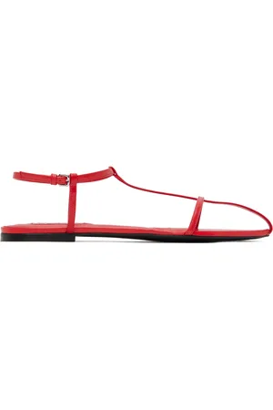 Jil Sander Red Flat Sandals