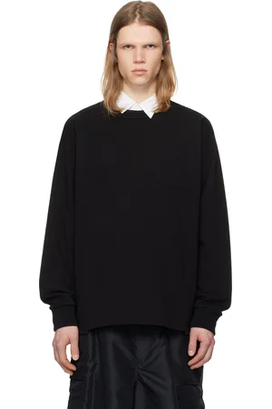 SACAI Black Cotton Jersey L/S T-shirt