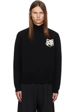 Maison Kitsuné Black Fox Head Intarsia Turtleneck