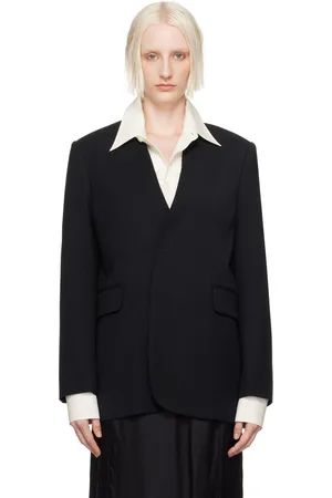 Maison Margiela Black Collarless Padded Blazer