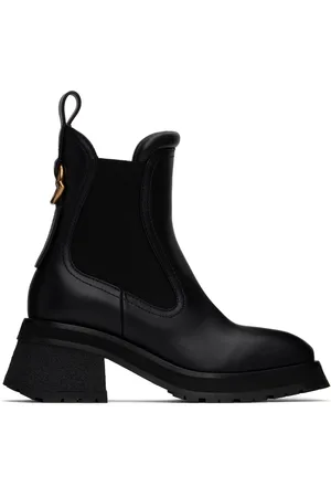Moncler Black Gigi Leather Chelsea Boots