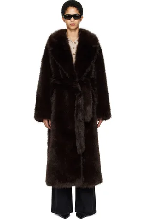 AGOLDE Brown Shoreditch Ski Club Edition Ebony Faux-Fur Coat