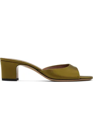 PARIS TEXAS Green Lara Mule 50 Heeled Sandals