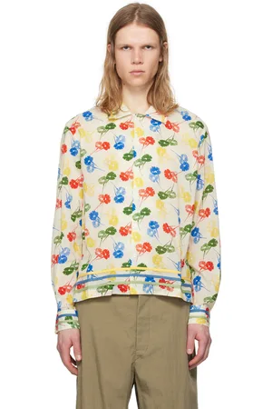 BODE Multicolor Flower Stamp Long Sleeve Shirt