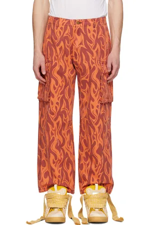 ERL Orange Graphic Cargo Pants