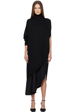 Alaïa Black Asymmetrical Cape Turtleneck