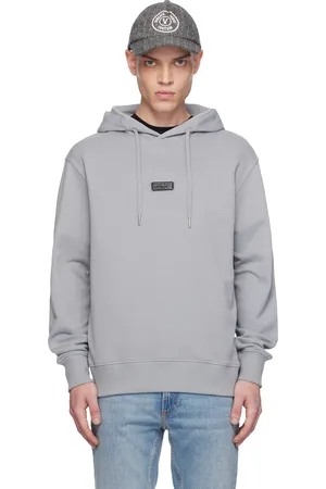 VERSACE Gray Logo Regular-Fit Hoodie