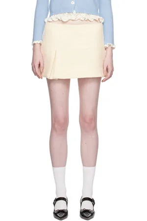 Shushu/Tong Off-White Pleat Miniskirt