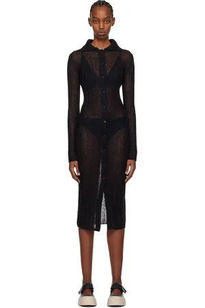 Kenzo Black Paris Semi-Sheer Midi Dress