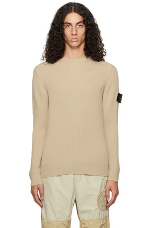 Stone Island Beige Full Rib RWS Wool Sweater