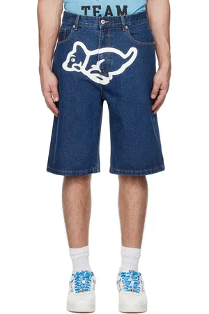 ICECREAM Blue Running Puppy Denim Shorts