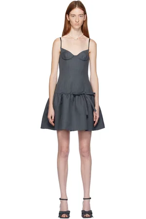 Shushu/Tong Gray Peplum Midi Dress
