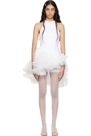 Shushu/Tong White Asymmetric Minidress