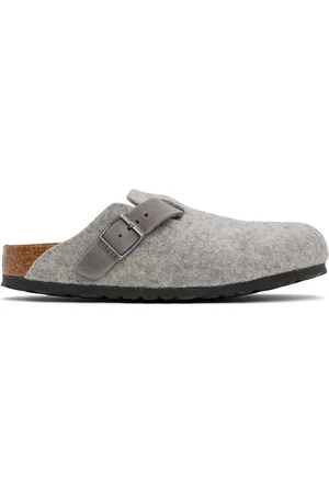 Birkenstock Gray Narrow Boston Slip-on Loafers