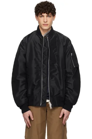 SACAI Black Nylon Twill Bomber Jacket