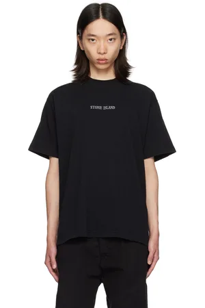 Stone Island Black Embroidered-Logo T-Shirt
