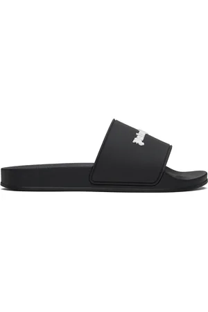 Palm Angels Black Logo Pool Slides