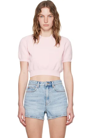 Alexander Wang Pink Embossed-Logo T-Shirt