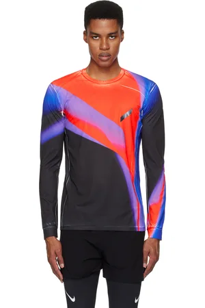 Soar Running Black & Red Long Sleeve Printed Tech T-shirt