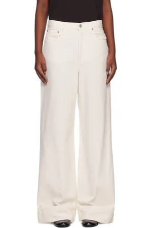 AGOLDE Off-White Dame High Rise Wide Leg Jeans