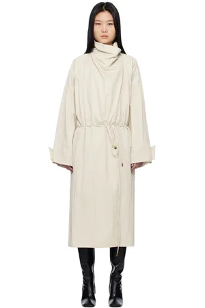 LE 17 SEPTEMBRE Off-White Cowl Neck Long Coat