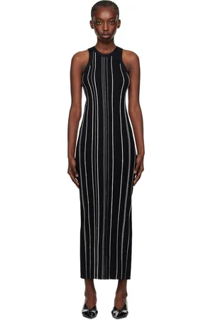 Totême Black Braid Rib Tank Midi Dress