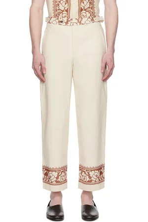 BODE Off-White Rose Garland Trousers