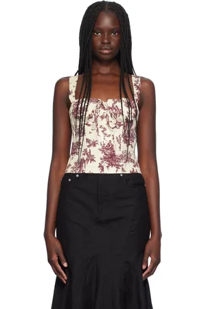 Miaou Red & Off-White Agnes Corset